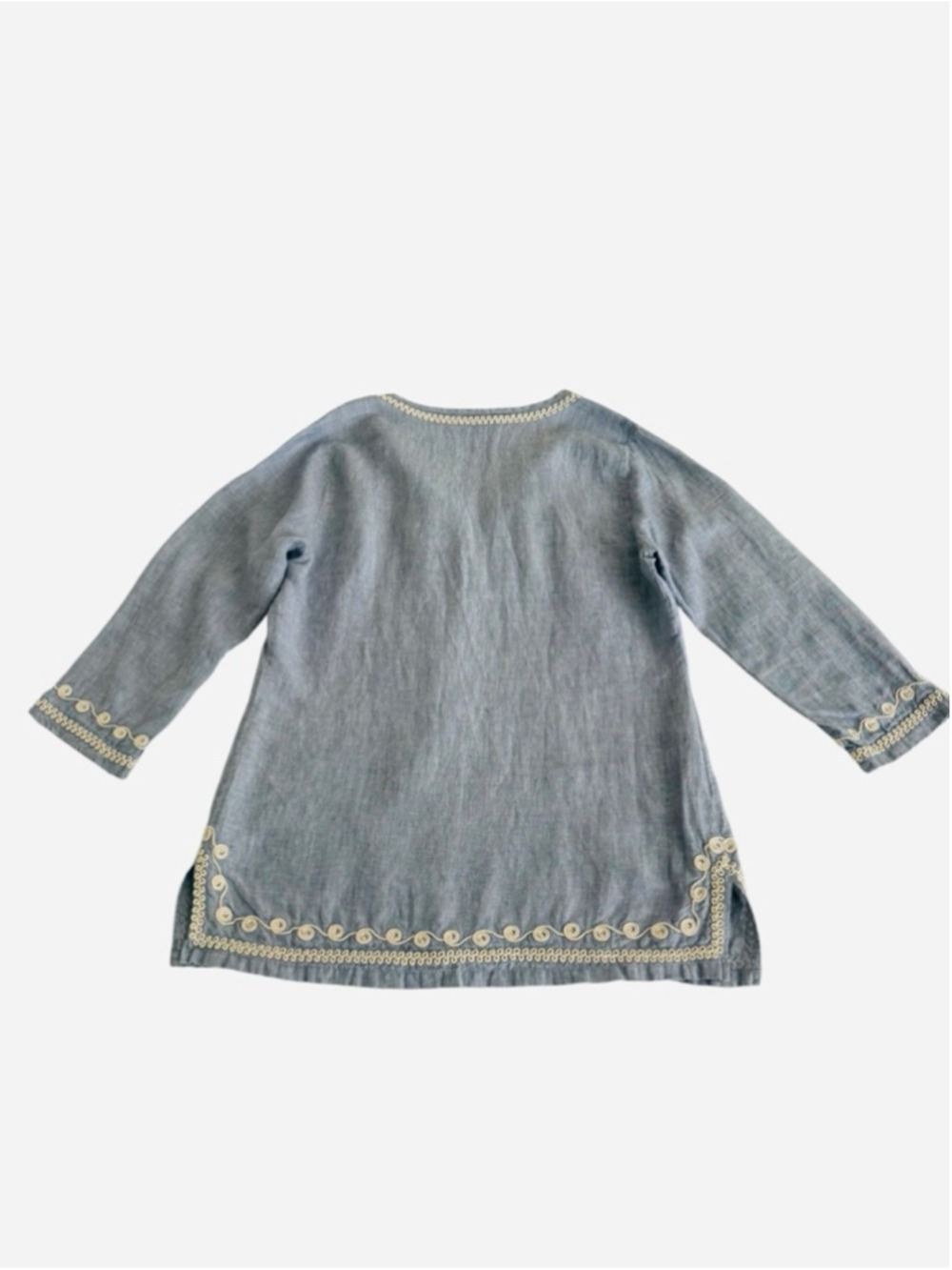 Vineyard Vines Blue Linen Chambray Tunic Size Medium - Picture 4 of 10